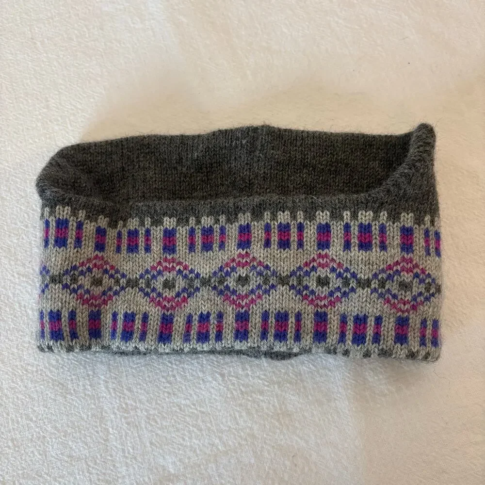 Burton The Cellar Vermont Wool Fair Isle Neck Gaiter Cowl Ski Snowboard Gray